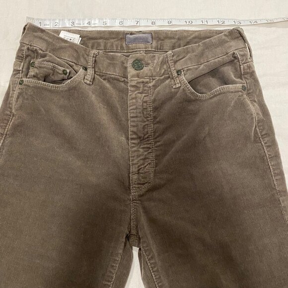 Mother High Waisted Looker Ankle Chew Corduroy Jeans in Taupe Size 26 - Picture 15 of 15